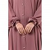 Front open Kaftan with fashionable buttons- Puce Pink